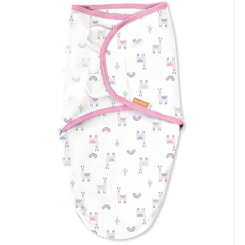 SwaddleMe Llama Print Swaddle in Pink and White
